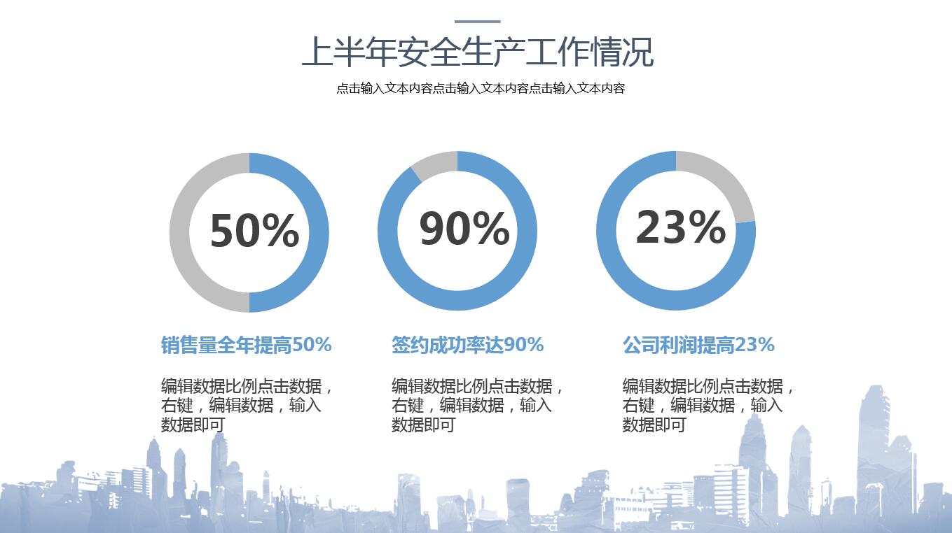 小清新水彩文艺建筑行业计划ppt模板