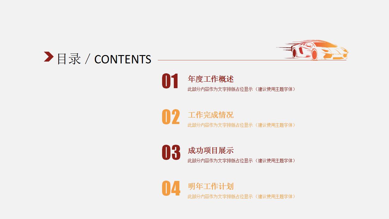 白色简洁汽车行业工作计划述职报告ppt模板