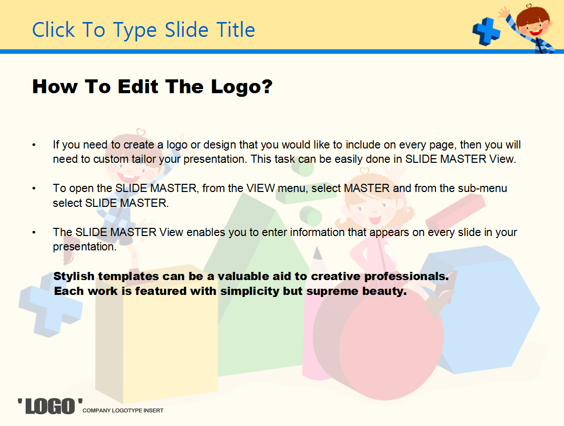 卡通黄色英文幼儿园课件ppt模板