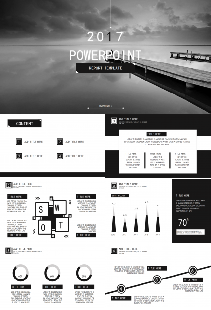 大气简洁黑白配色商务通用ppt模板