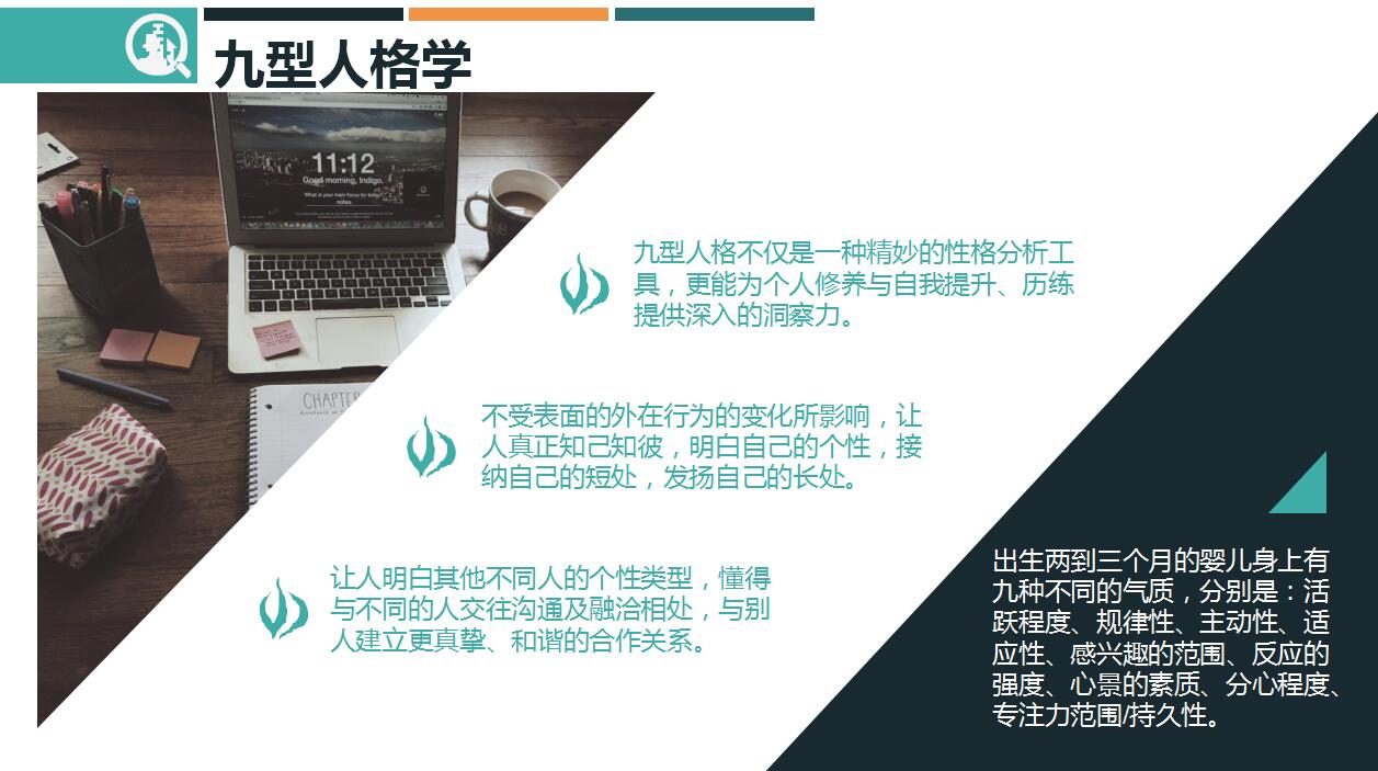 时尚创意动态九型人格培训ppt模板