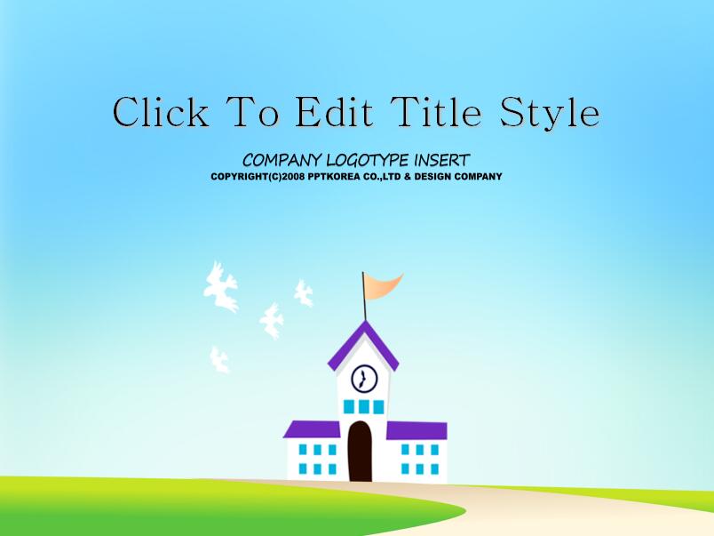 蓝色时尚卡通人物通用PPT模板