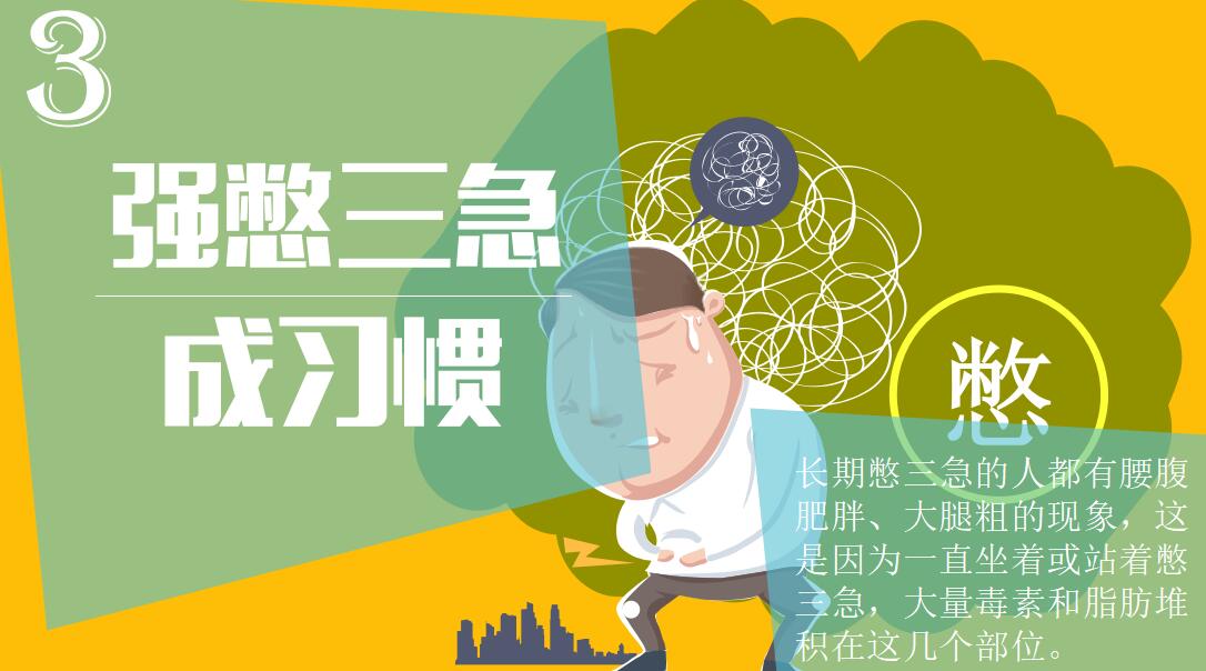 彩色卡通动画减肥总结PPT模板