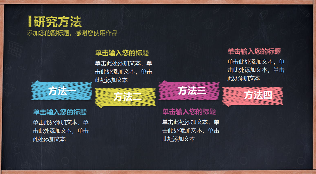 精美创意黑板粉笔字毕业设计答辩ppt模板