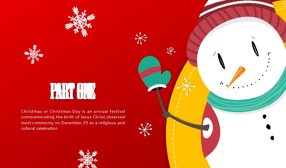 红色时尚卡通圣诞节活动策划PPT模板