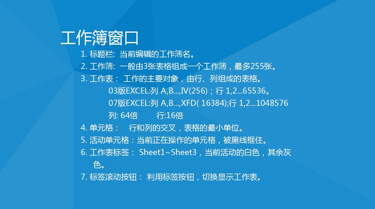 蓝色实用动态EXCEL培训教程ppt模板