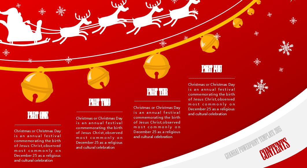 红色时尚卡通圣诞节活动策划PPT模板