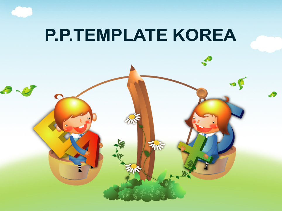 可爱精美简约卡通儿童英语ppt模板