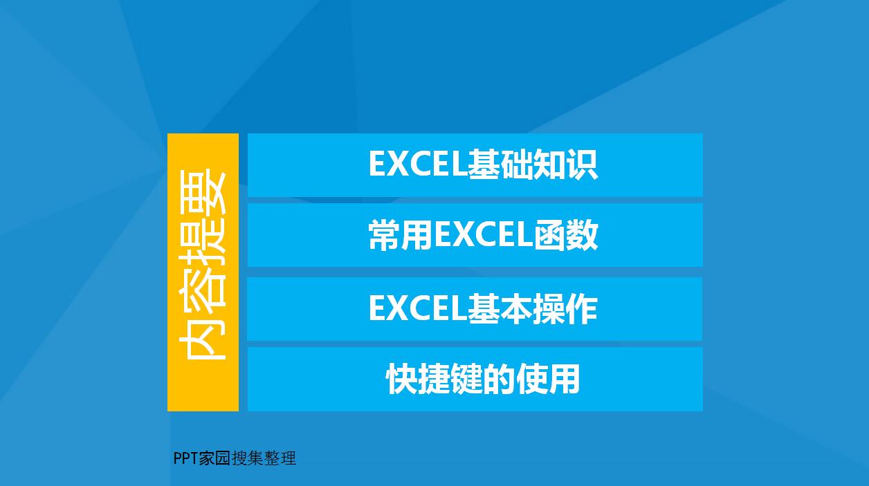 蓝色实用动态EXCEL培训教程ppt模板