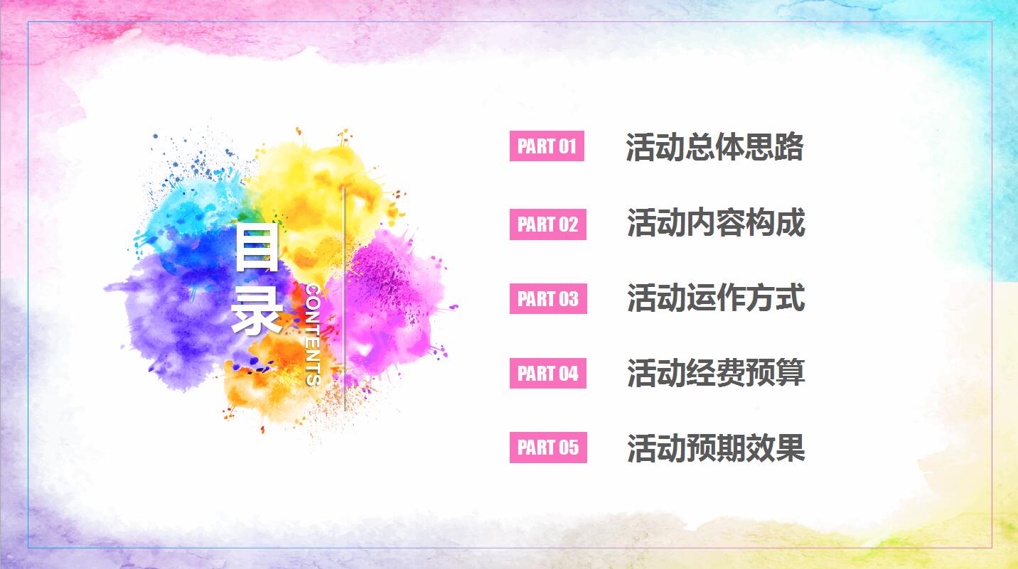 清新水彩活动策划营销方案ppt模板