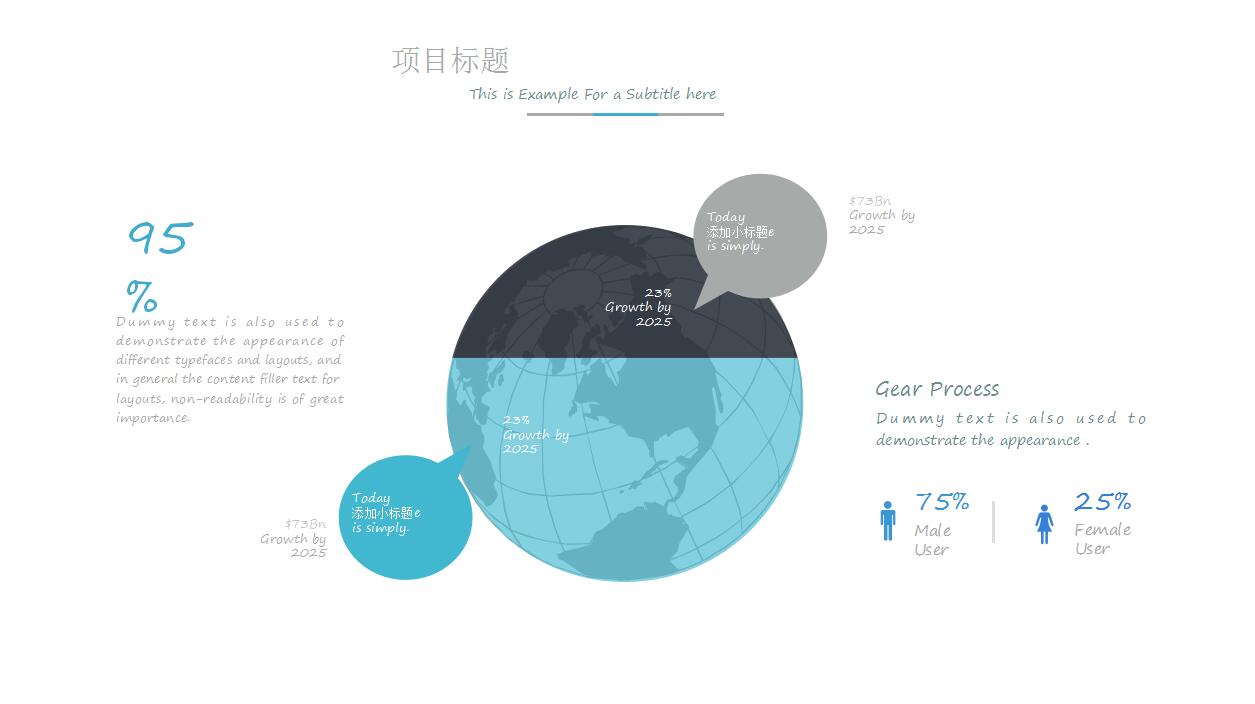 清新蓝色淡雅项目展示简洁ppt模板