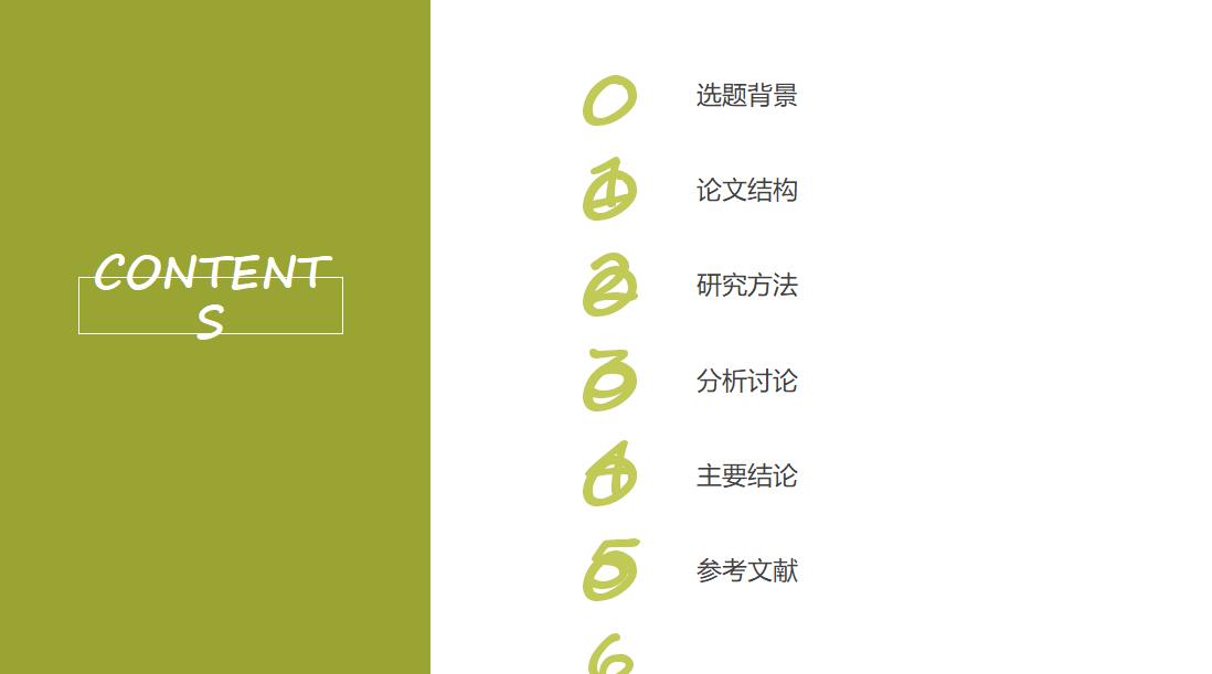 绿色清新时尚简约毕业答辩PPT模板