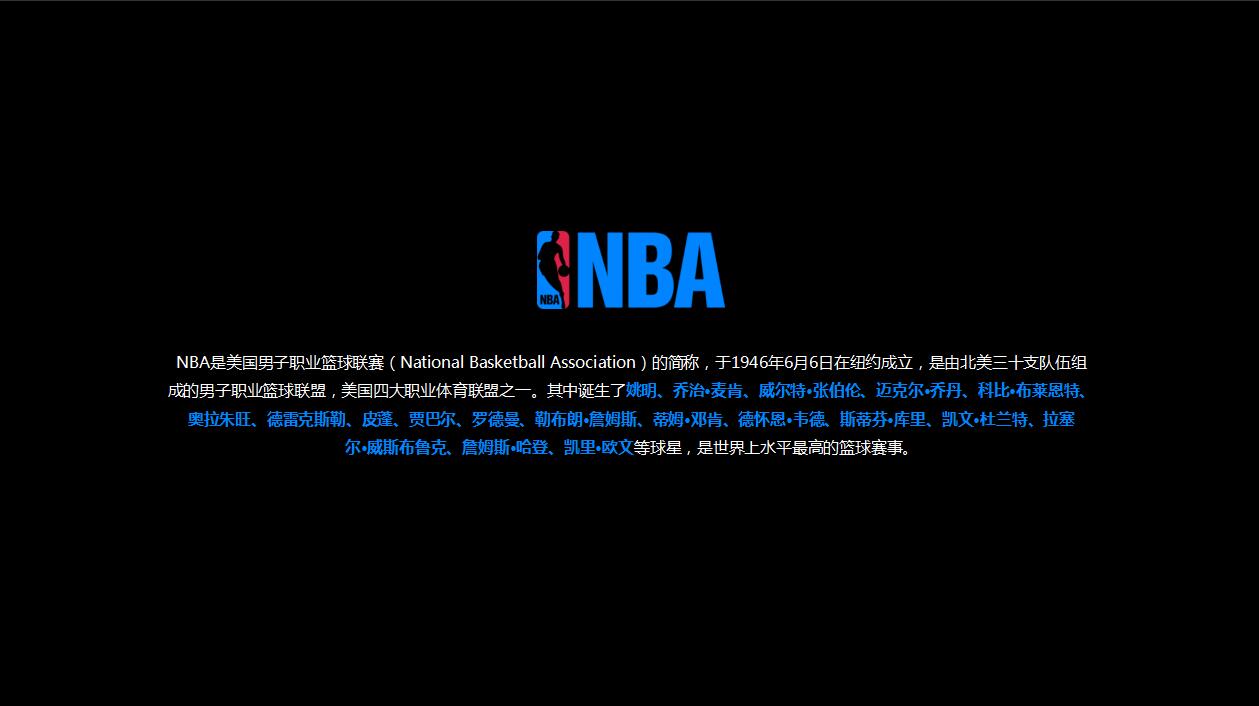 黑色高端nba发展史简介赛事分析ppt模板