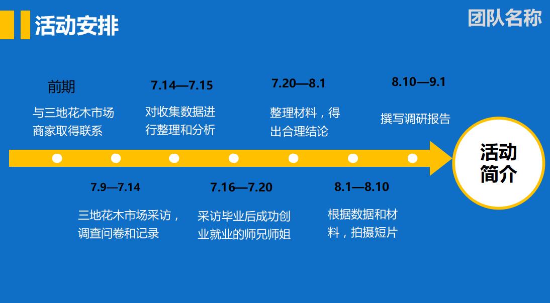 蓝色极简时尚团队社会实践答辩PPT模板