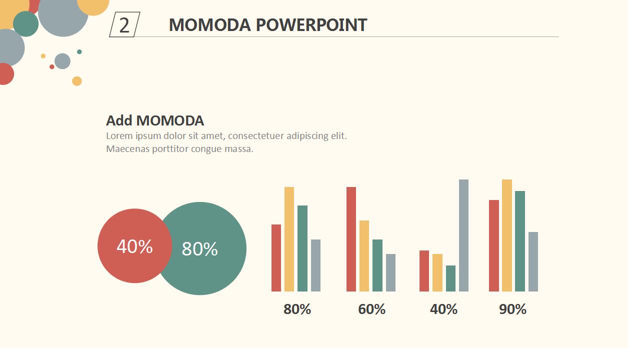清新彩色气泡工作汇报简洁ppt模板