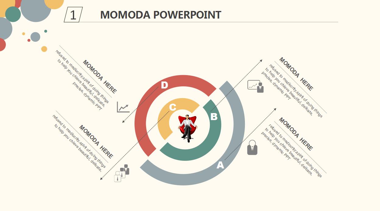 清新彩色气泡工作汇报简洁ppt模板