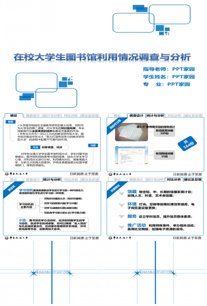 简洁在校大学生图书馆利用情况调查与分析答辩ppt模板