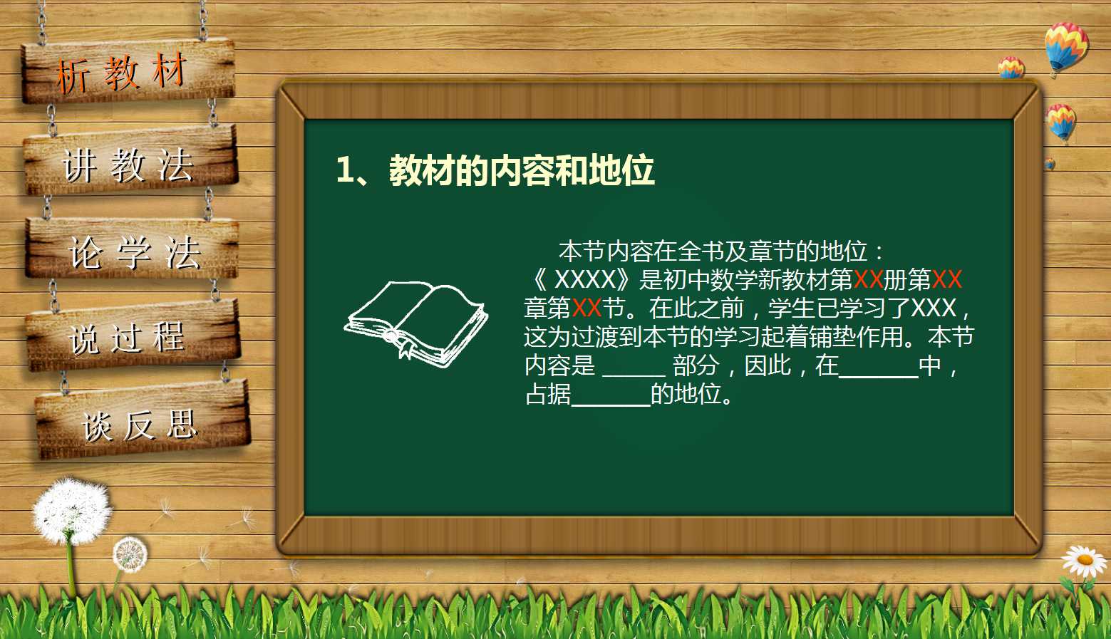 黑板主题简约风教师通用公开课ppt模板
