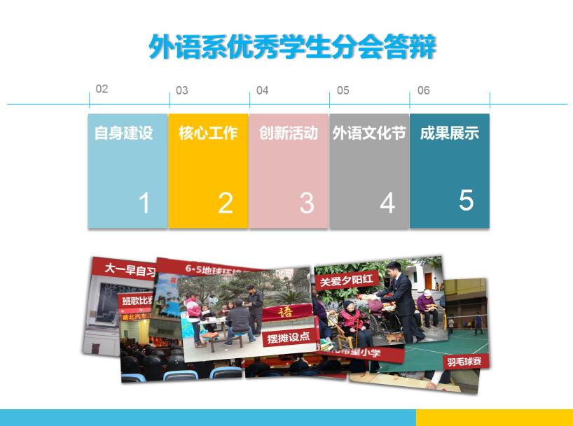 清新简约时尚外语系学生会答辩PPT模板