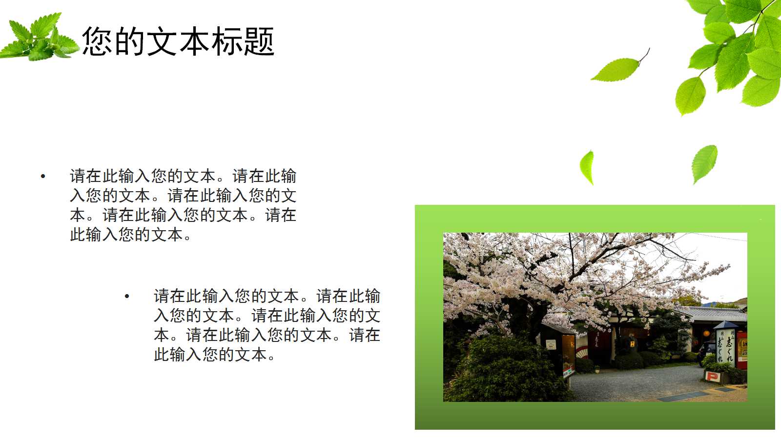 绿色精致花朵小学教学公开课ppt模板