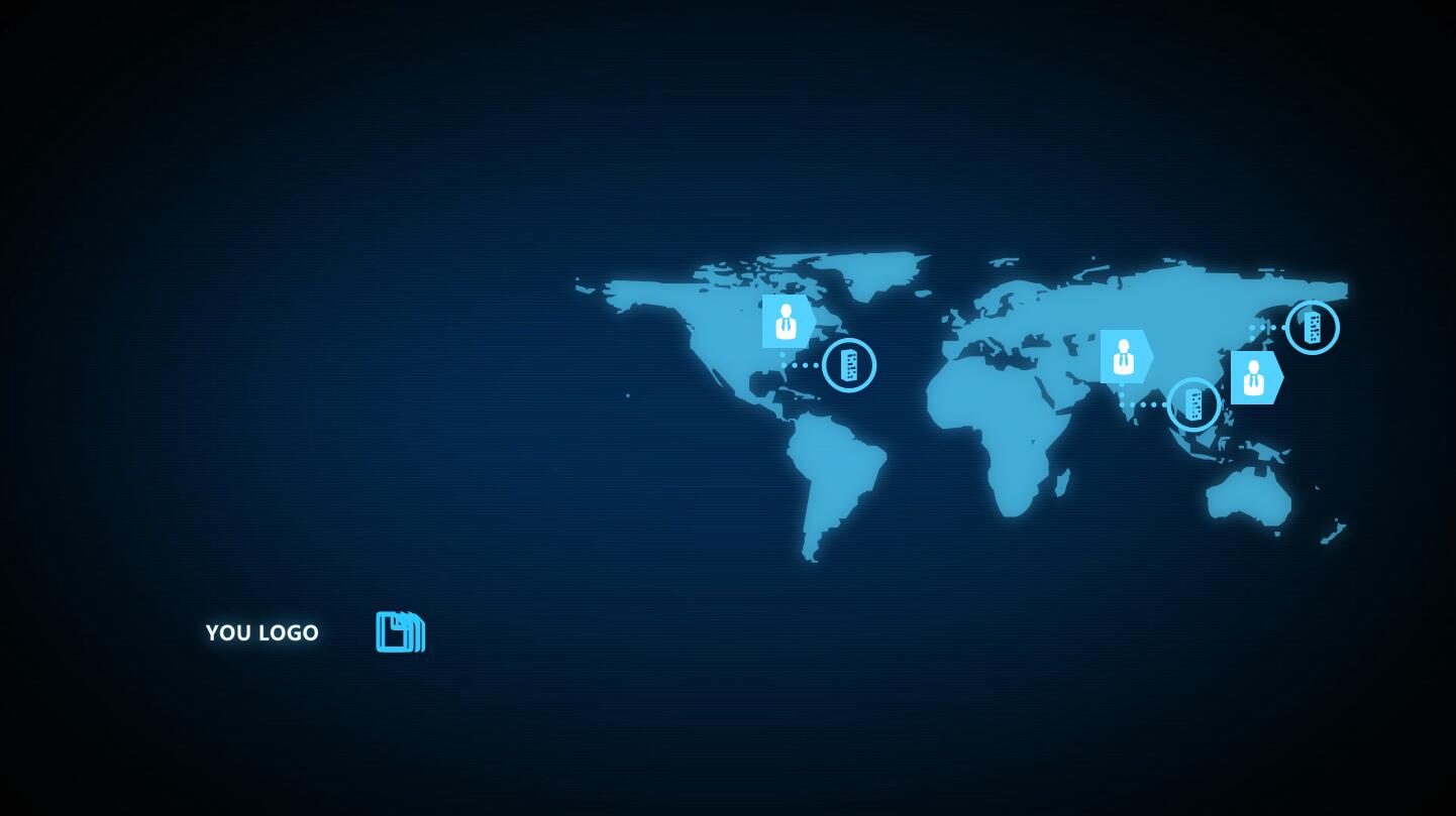 蓝色科技时尚工作汇报年终总结ppt模板