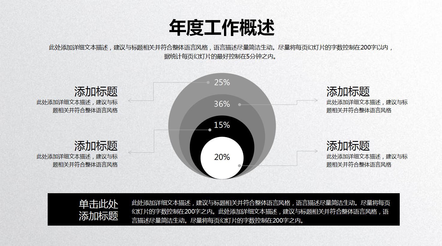 黑白简洁商务工作汇报年终总结ppt模板