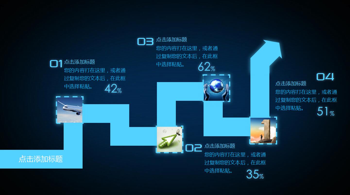 蓝色科技时尚工作汇报年终总结ppt模板