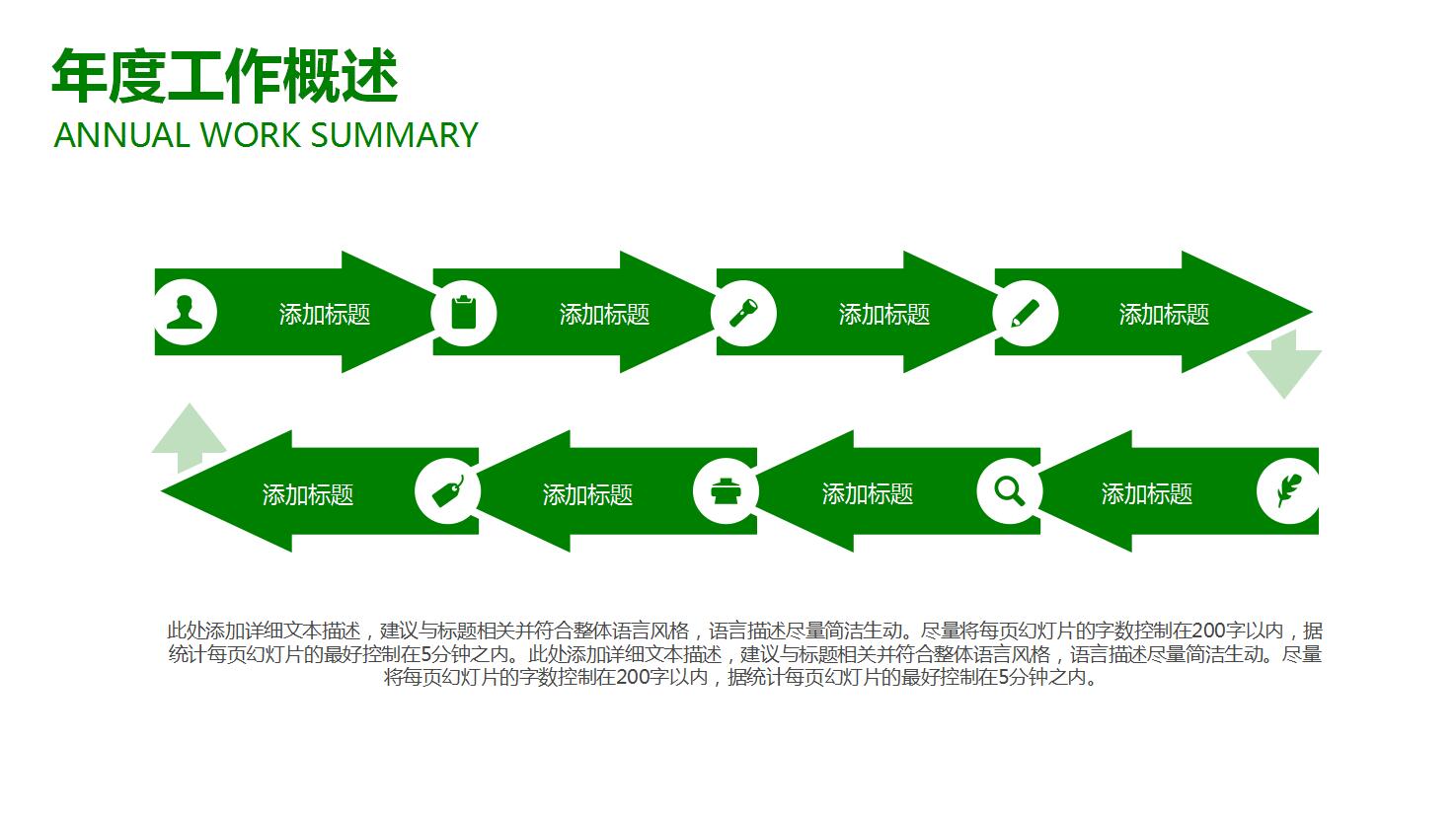 绿色简洁动态工作汇报年终总结ppt模板