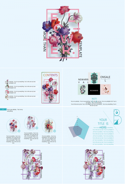 彩色时尚古典唯美通用PPT模板