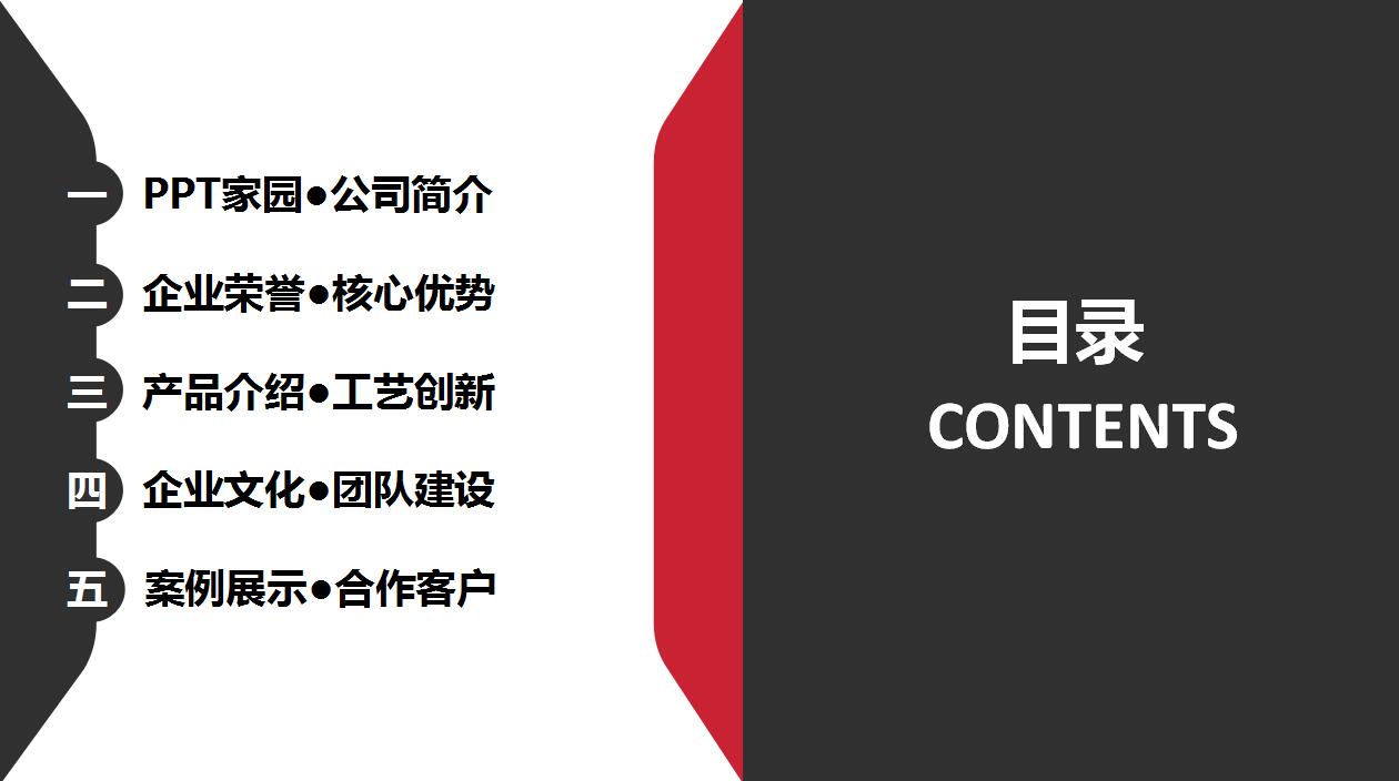 经典红黑简约商务公司介绍产品推广ppt模板