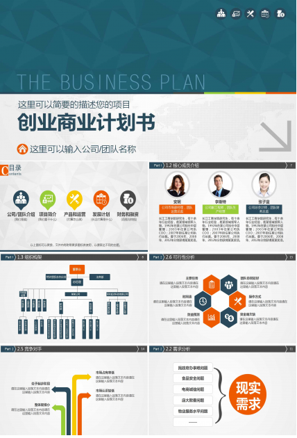 创意高端创业商业计划书ppt模板
