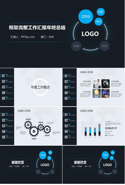 简洁实用工作汇报年终总结ppt模板
