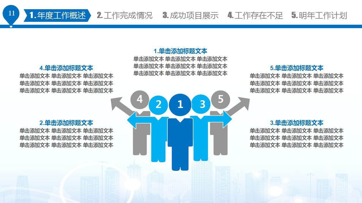 蓝色简洁年度工作计划ppt模板