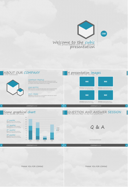 蓝色简约创意风商务通用ppt模板