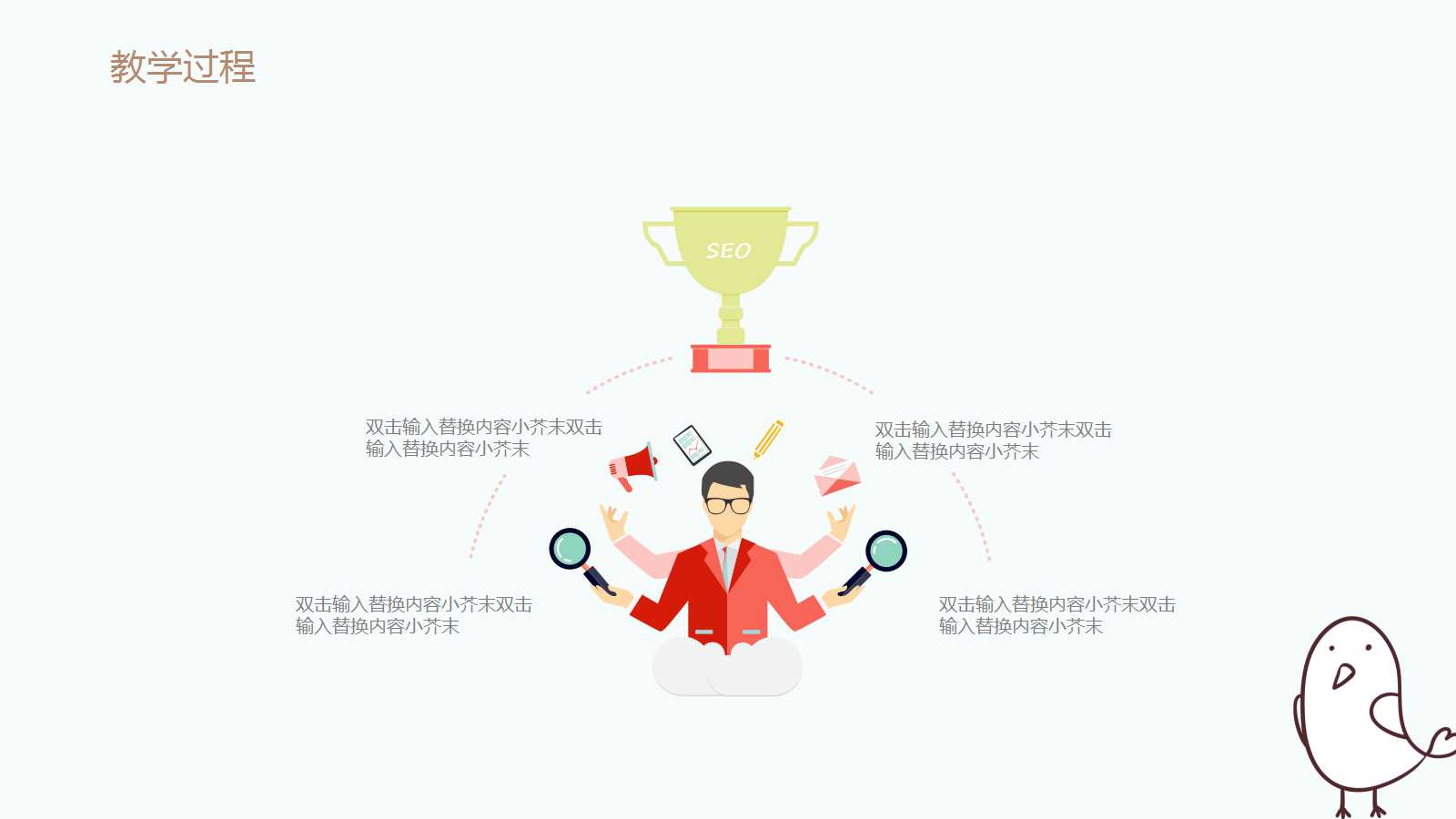 小清新卡通手绘儿童教育ppt模板