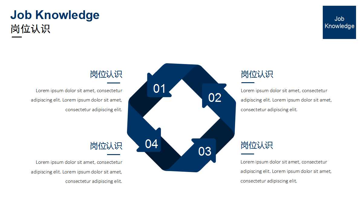 深蓝色简约商务企业竞聘ppt模板