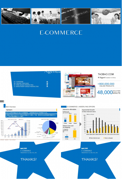 经典蓝色大气电子商务ppt模板