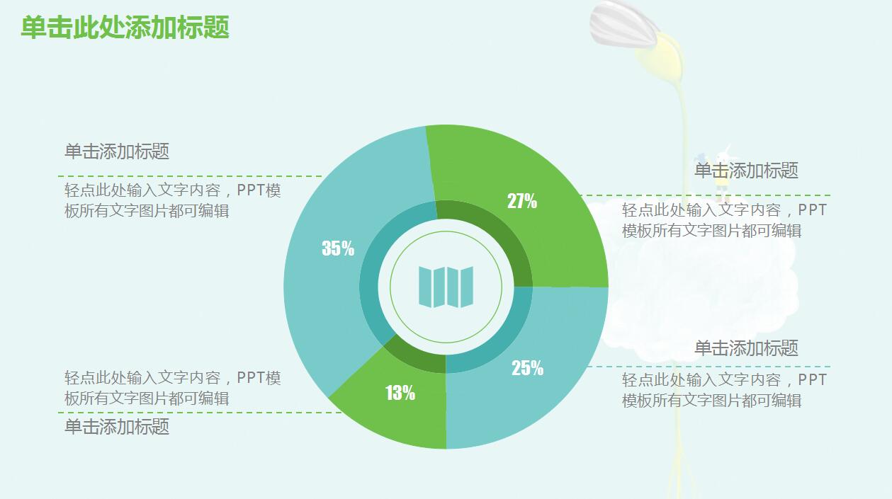 清新淡雅年终工作总结述职报告ppt模板