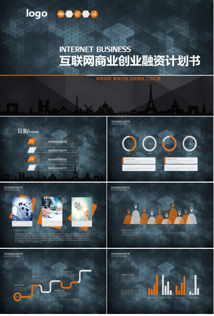 互联网商业创业融资计划书ppt模板