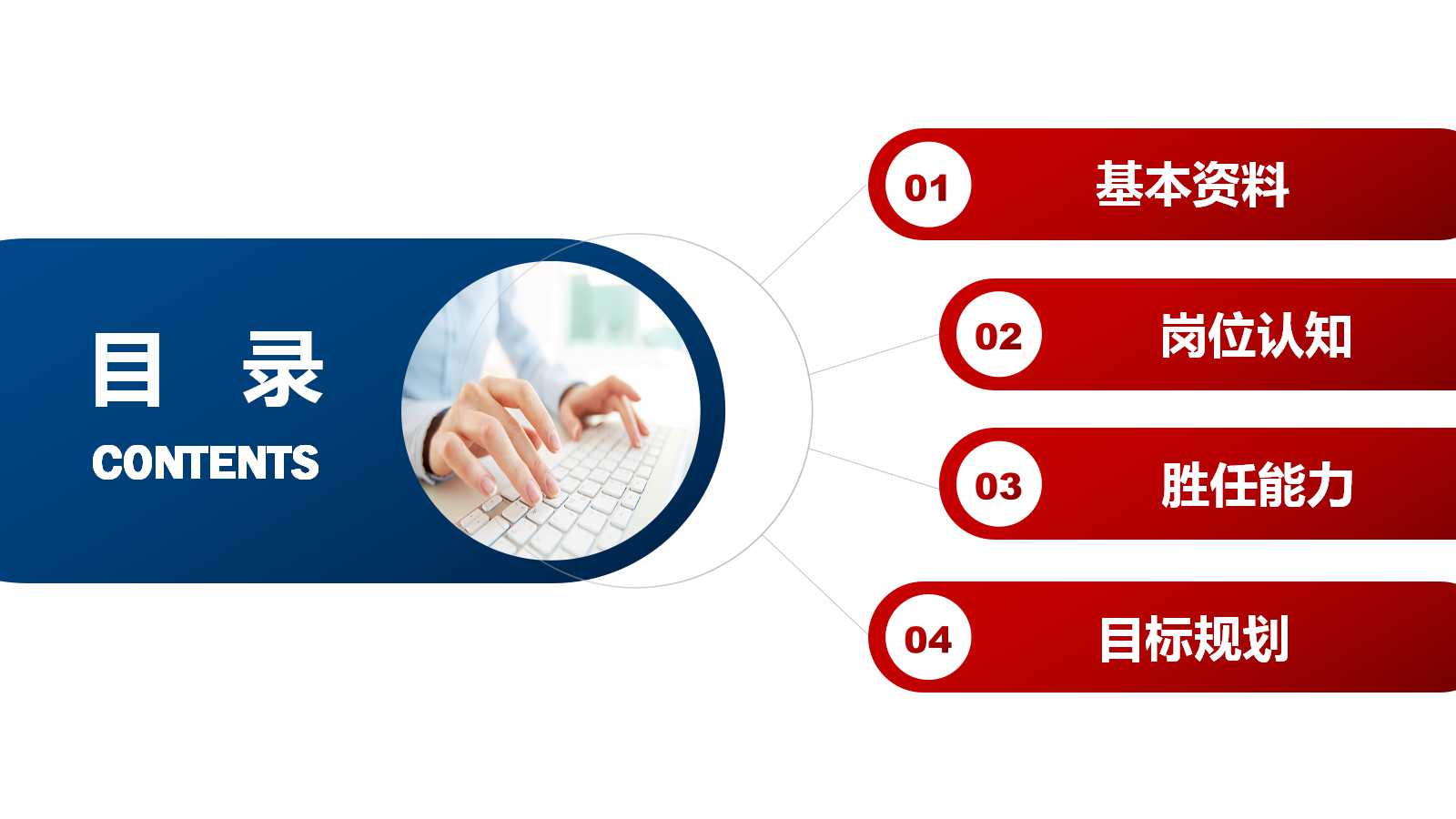 深蓝色简约商务风岗位竞聘ppt模板