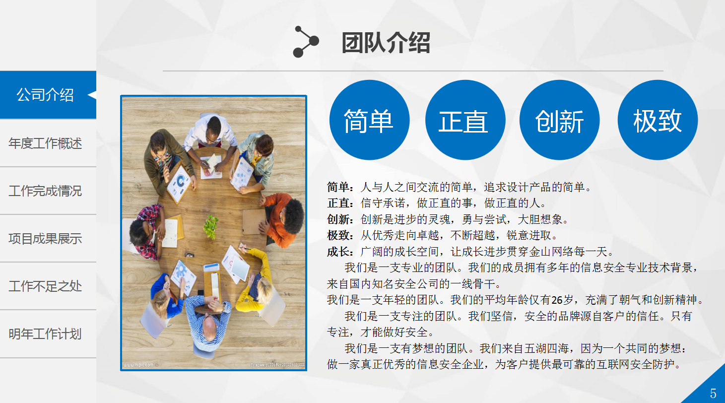 年终工作总结ppt模板_蓝色简洁