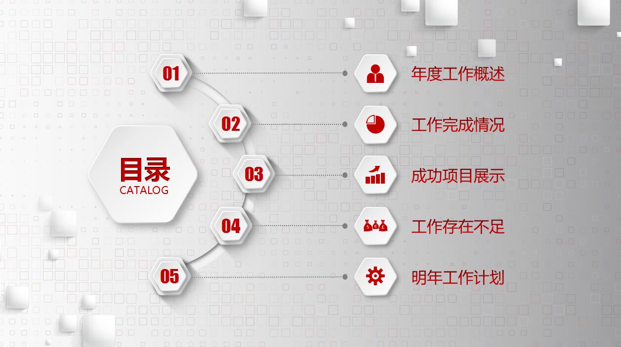 红色大气商务工作ppt模板