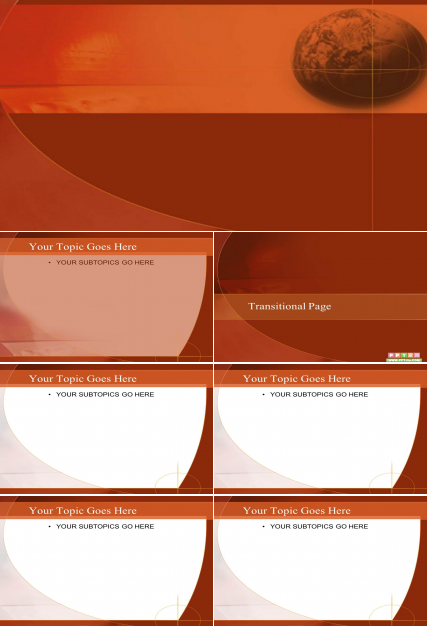 漂亮的红色地球PPT幻灯片模板