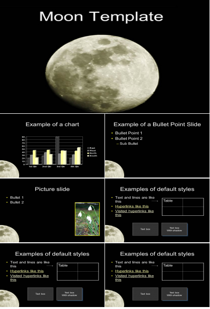 自然风景PPT模板_美丽的月球