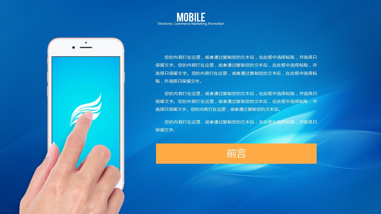 移动互联网电商案例分析ppt模板