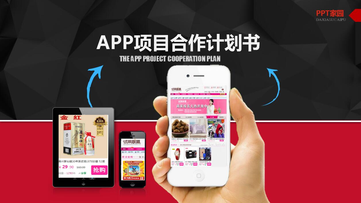 APP项目合作商业计划书ppt模板