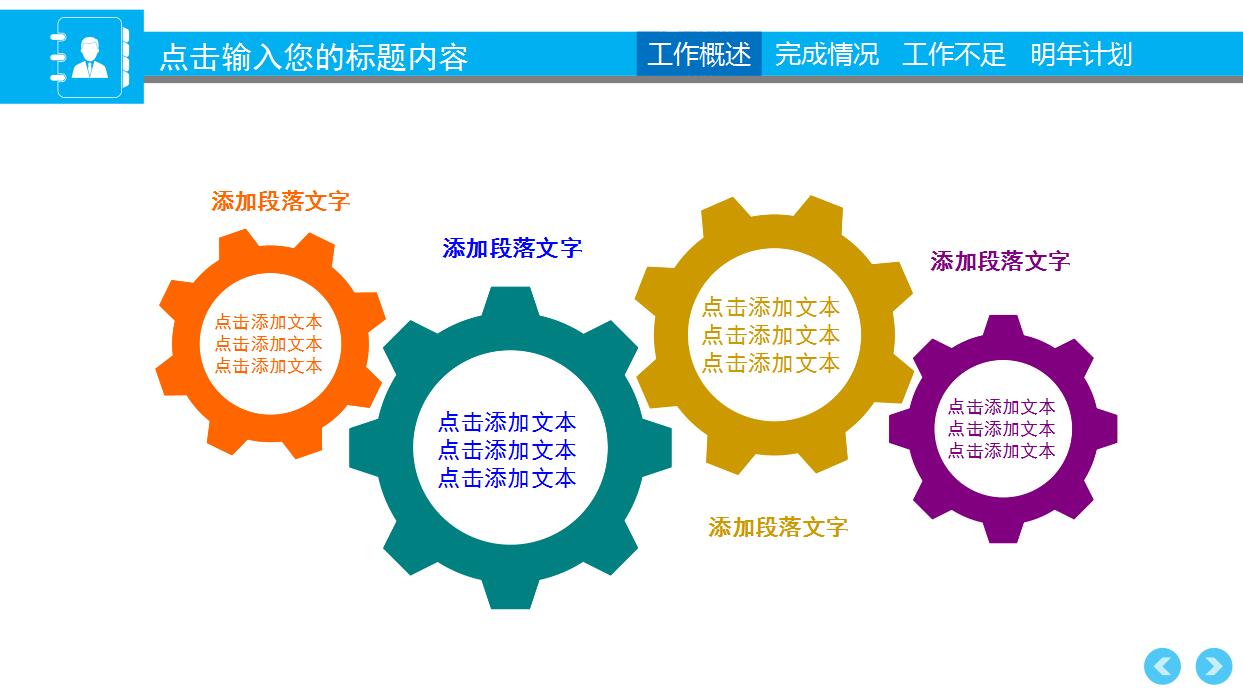 蓝色商务年终工作总结汇报ppt模板
