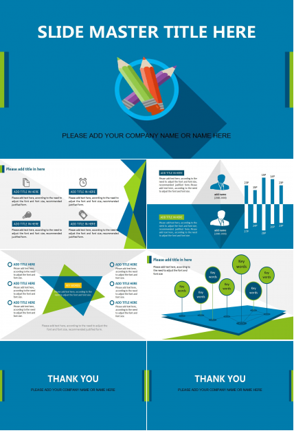 蓝色简约英文商务PPT模板