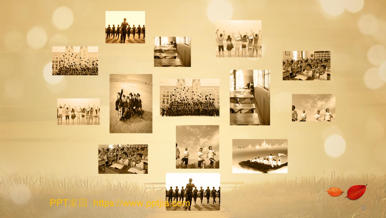 怀旧复古电子相册同学聚会PPT模板