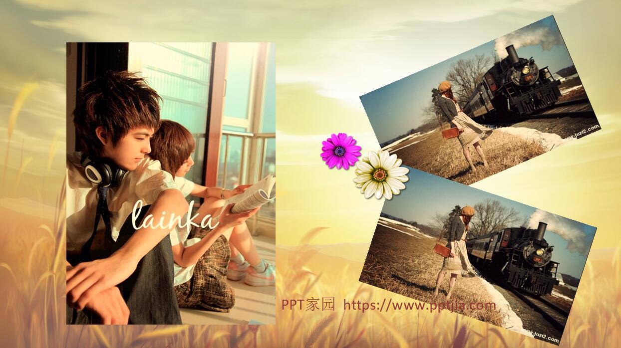 青春简约风格同学聚会PPT模板